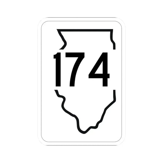 Illinois 174 1950 (Illinois) (Road Sign) STICKER Vinyl Kiss-Cut Decal 2 Inch White - The Sticker Space