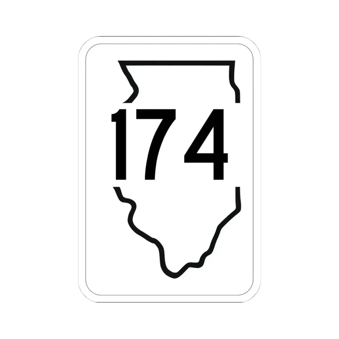 Illinois 174 1950 (Illinois) (Road Sign) STICKER Vinyl Kiss-Cut Decal 4 Inch White - The Sticker Space