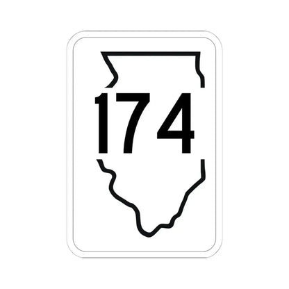Illinois 174 1950 (Illinois) (Road Sign) STICKER Vinyl Kiss-Cut Decal 6 Inch White - The Sticker Space