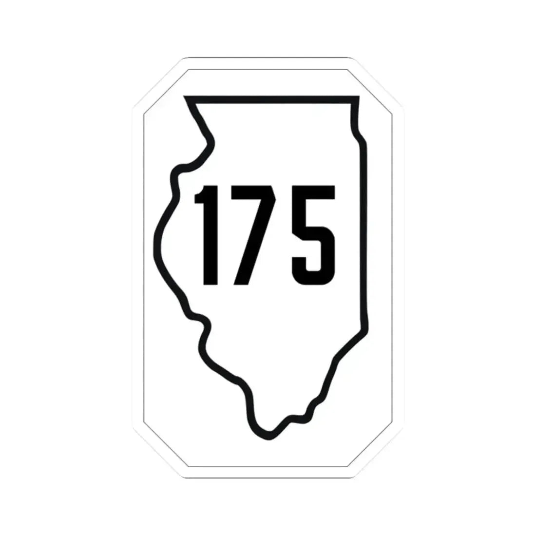 Illinois 175 1926 (Illinois) (Road Sign) STICKER Vinyl Kiss-Cut Decal 2 Inch White - The Sticker Space