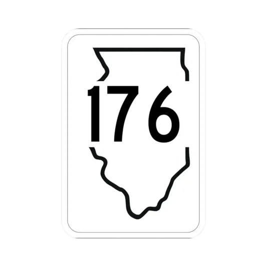 Illinois 176 1950 (Illinois) (Road Sign) STICKER Vinyl Kiss-Cut Decal 2 Inch White - The Sticker Space