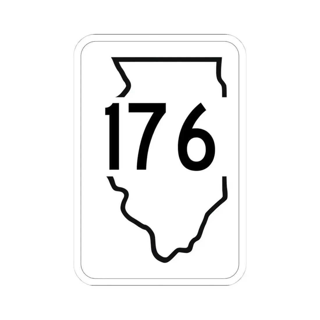 Illinois 176 1950 (Illinois) (Road Sign) STICKER Vinyl Kiss-Cut Decal 4 Inch White - The Sticker Space