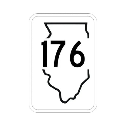 Illinois 176 1950 (Illinois) (Road Sign) STICKER Vinyl Kiss-Cut Decal 6 Inch White - The Sticker Space