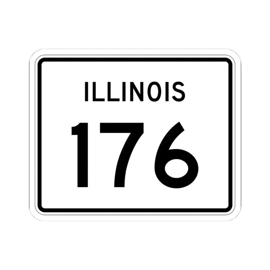 Illinois 176 (Illinois) (Road Sign) STICKER Vinyl Kiss-Cut Decal 4 Inch White - The Sticker Space