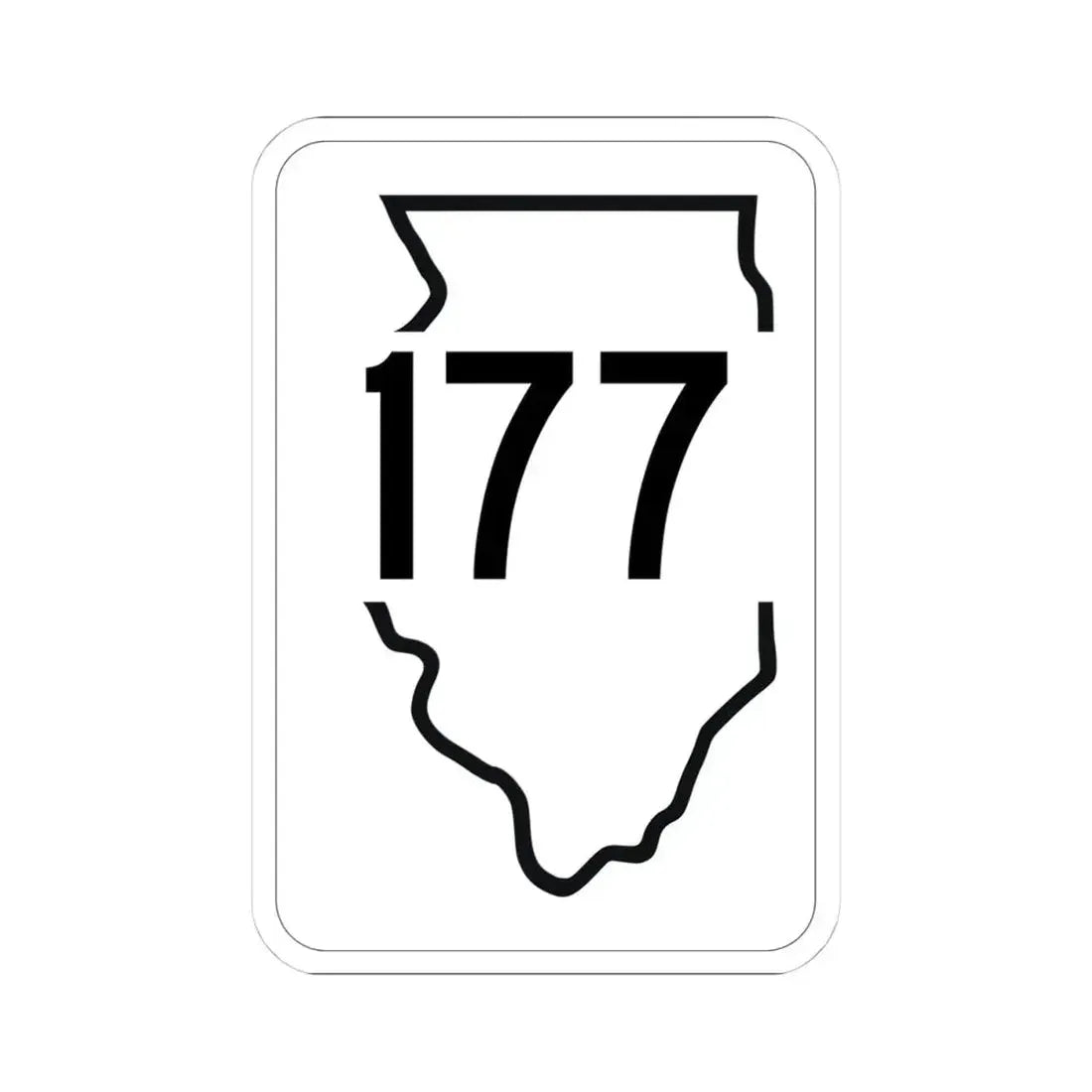 Illinois 177 1950 (Illinois) (Road Sign) STICKER Vinyl Kiss-Cut Decal 4 Inch White - The Sticker Space