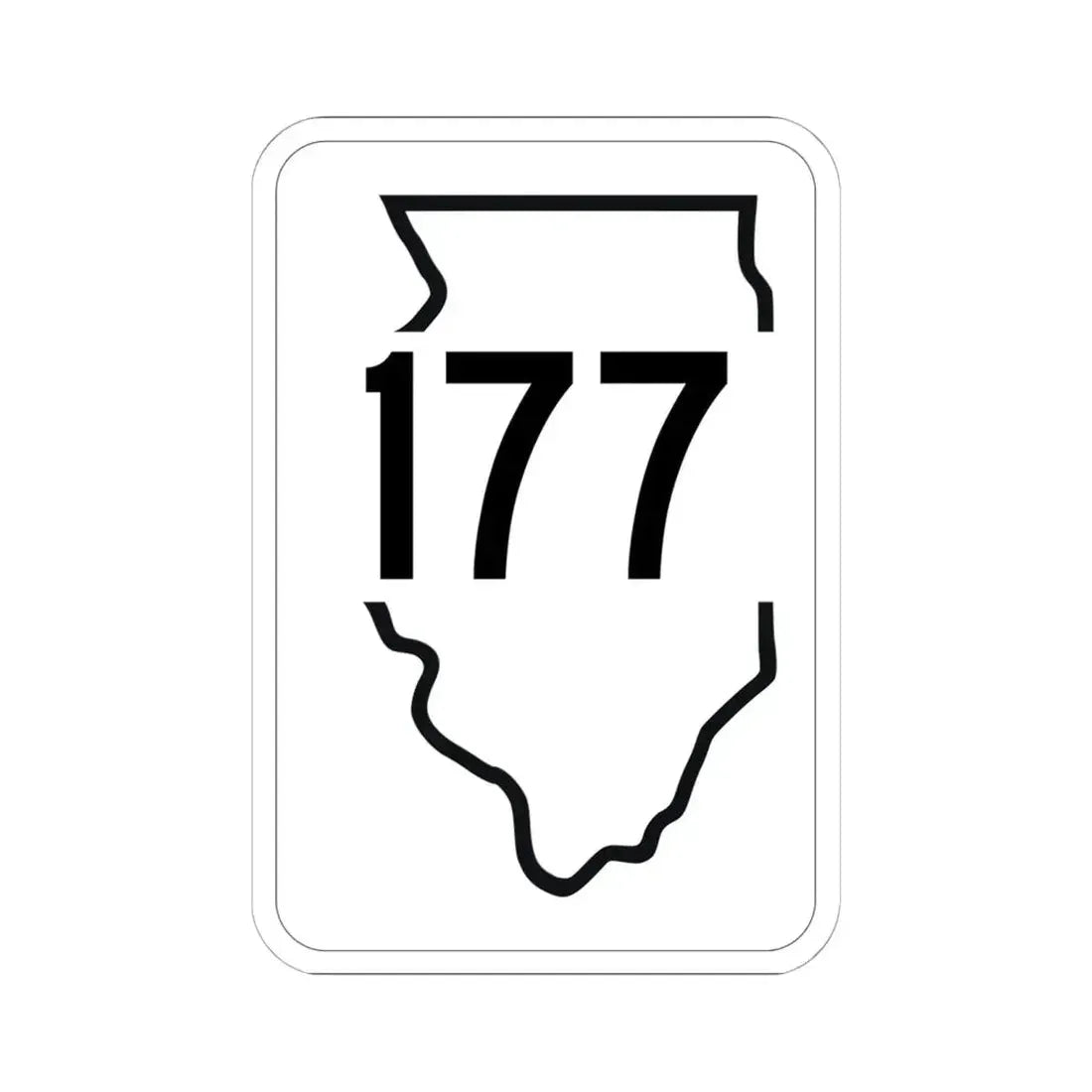Illinois 177 1950 (Illinois) (Road Sign) STICKER Vinyl Kiss-Cut Decal 6 Inch White - The Sticker Space