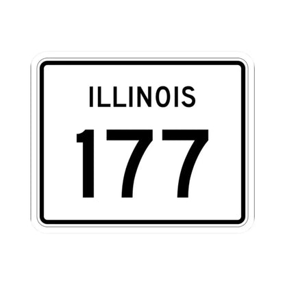 Illinois 177 (Illinois) (Road Sign) STICKER Vinyl Kiss-Cut Decal 2 Inch White - The Sticker Space