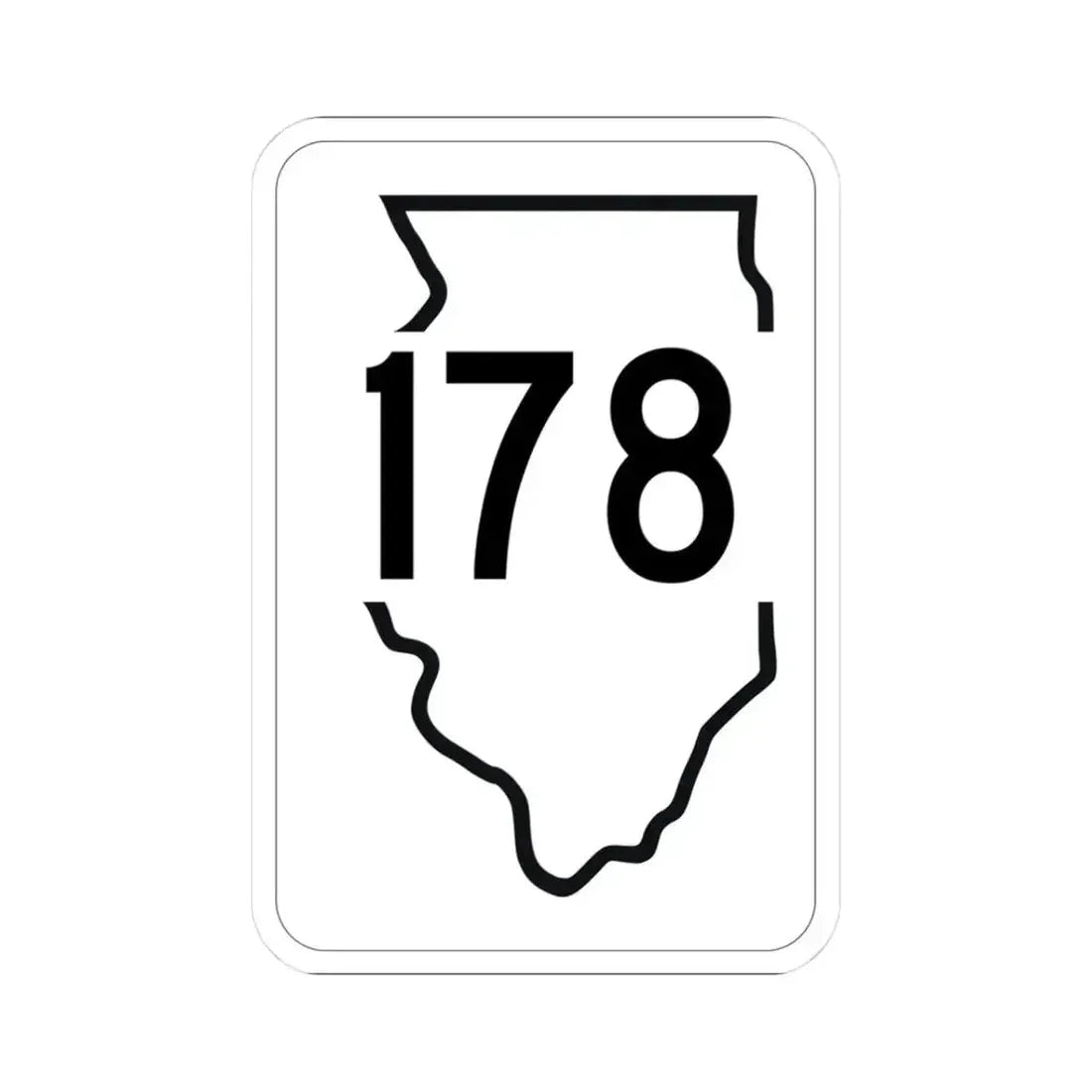 Illinois 178 1950 (Illinois) (Road Sign) STICKER Vinyl Kiss-Cut Decal 3 Inch White - The Sticker Space