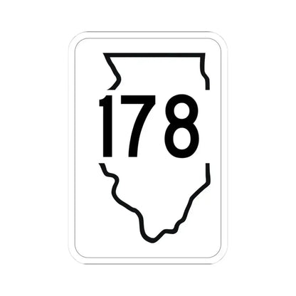 Illinois 178 1950 (Illinois) (Road Sign) STICKER Vinyl Kiss-Cut Decal 3 Inch White - The Sticker Space
