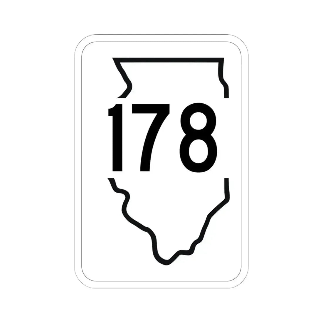 Illinois 178 1950 (Illinois) (Road Sign) STICKER Vinyl Kiss-Cut Decal 6 Inch White - The Sticker Space