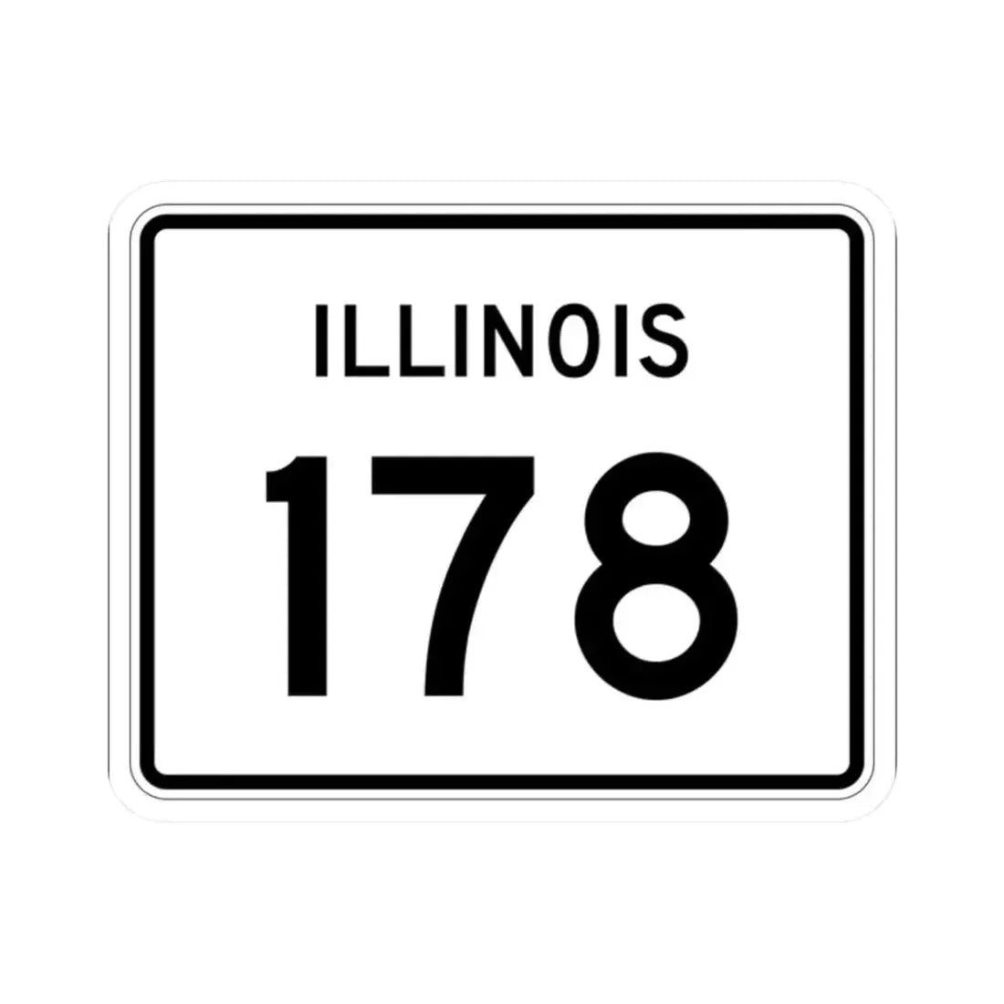 Illinois 178 (Illinois) (Road Sign) STICKER Vinyl Kiss-Cut Decal 2 Inch White - The Sticker Space
