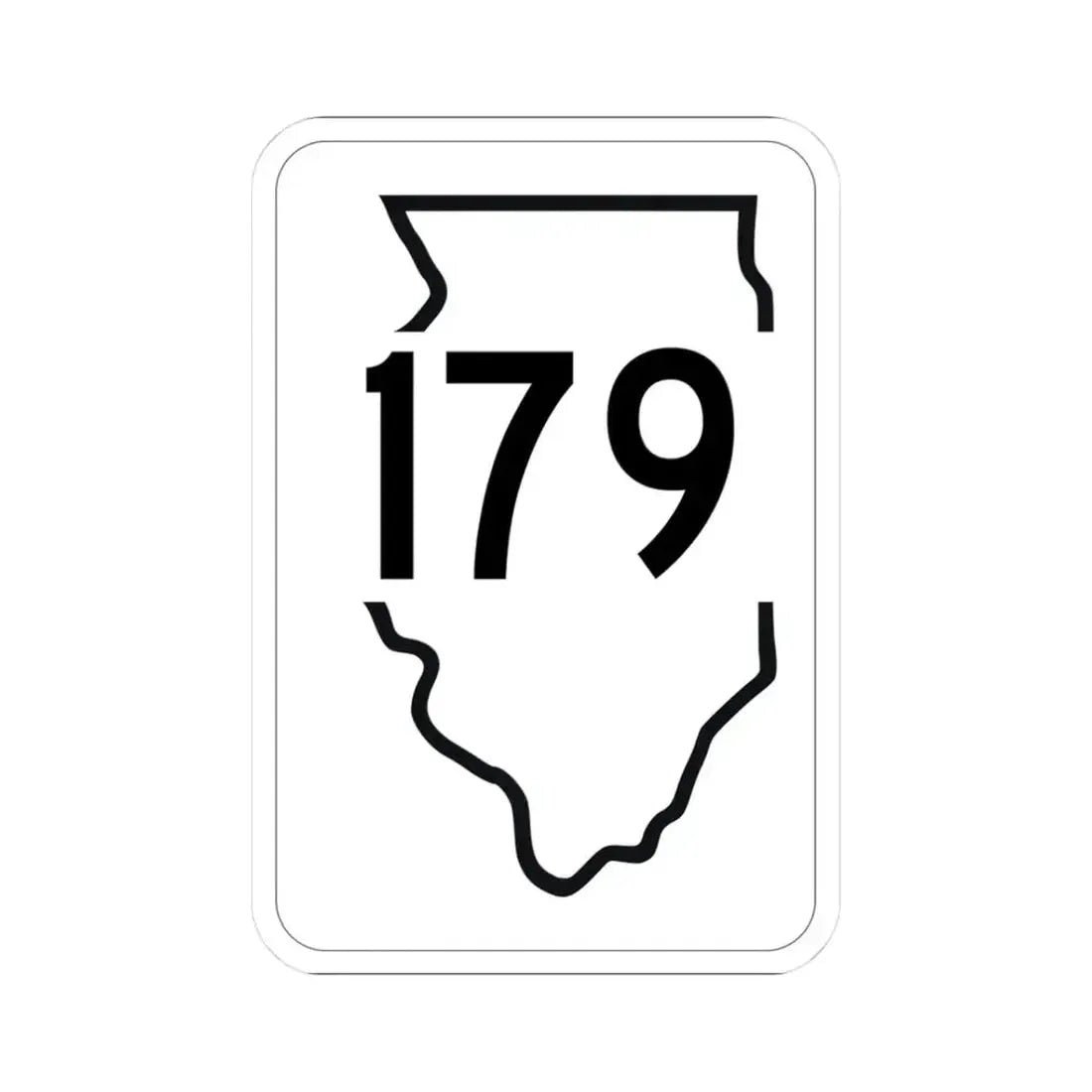 Illinois 179 1950 (Illinois) (Road Sign) STICKER Vinyl Kiss-Cut Decal 3 Inch White - The Sticker Space