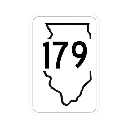 Illinois 179 1950 (Illinois) (Road Sign) STICKER Vinyl Kiss-Cut Decal 3 Inch White - The Sticker Space