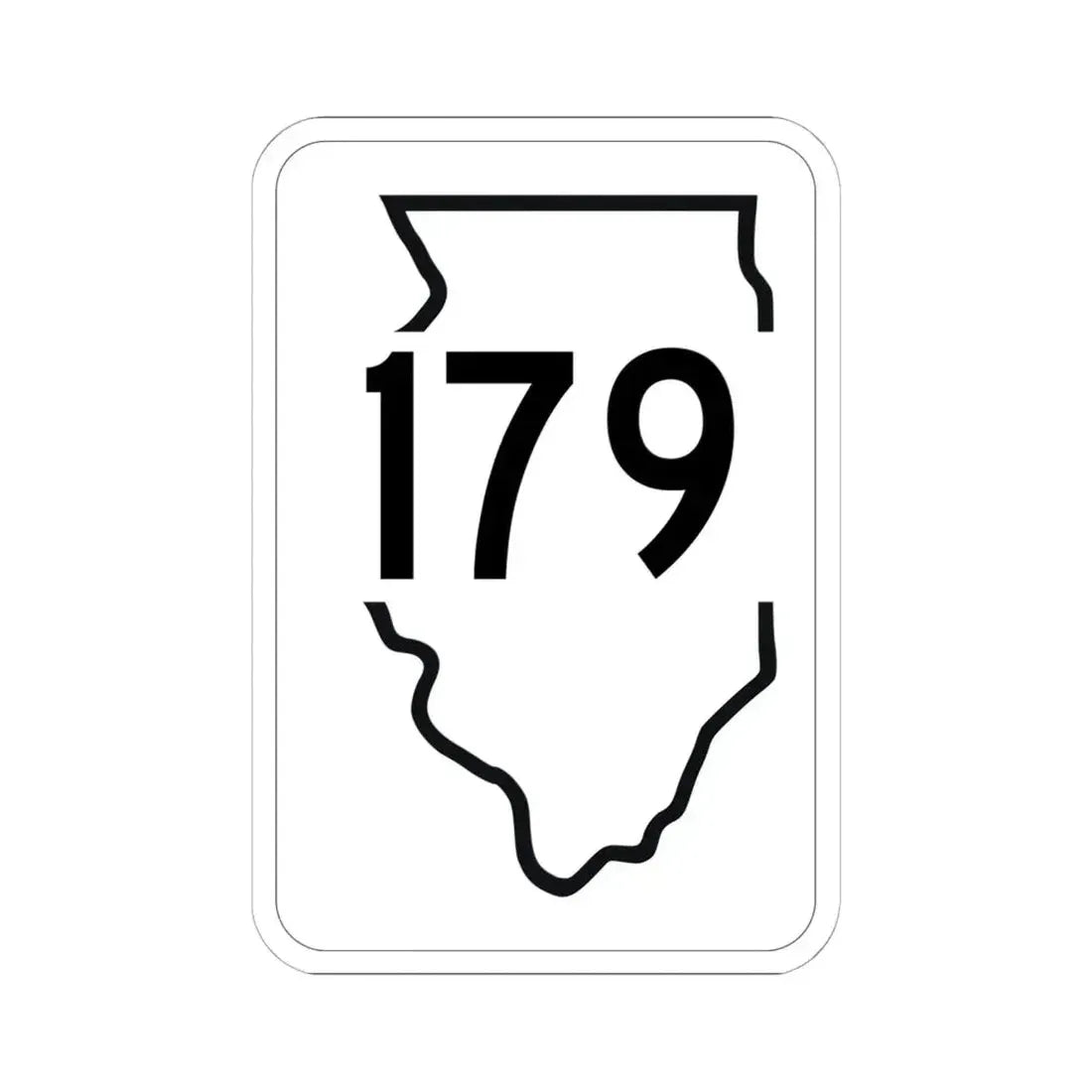 Illinois 179 1950 (Illinois) (Road Sign) STICKER Vinyl Kiss-Cut Decal 6 Inch White - The Sticker Space