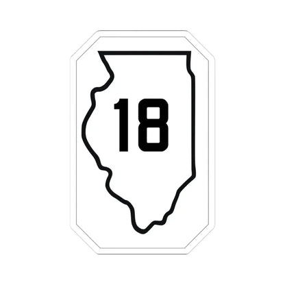 Illinois 18 1926 (Illinois) (Road Sign) STICKER Vinyl Kiss-Cut Decal 3 Inch White - The Sticker Space