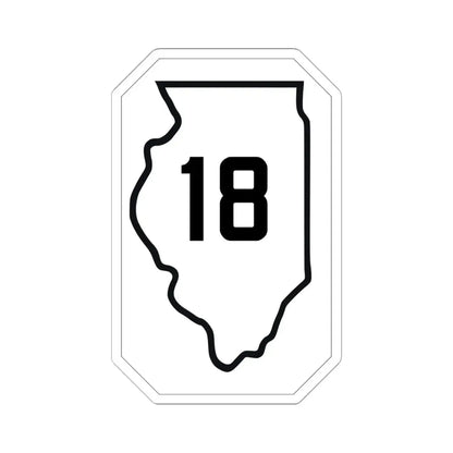 Illinois 18 1926 (Illinois) (Road Sign) STICKER Vinyl Kiss-Cut Decal 6 Inch White - The Sticker Space