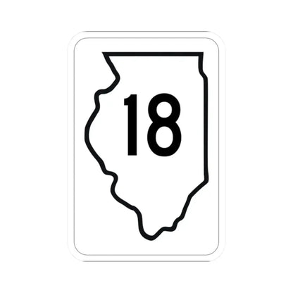 Illinois 18 1950 (Illinois) (Road Sign) STICKER Vinyl Kiss-Cut Decal 2 Inch White - The Sticker Space