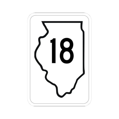Illinois 18 1950 (Illinois) (Road Sign) STICKER Vinyl Kiss-Cut Decal 3 Inch White - The Sticker Space