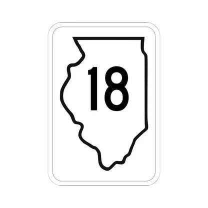 Illinois 18 1950 (Illinois) (Road Sign) STICKER Vinyl Kiss-Cut Decal 6 Inch White - The Sticker Space