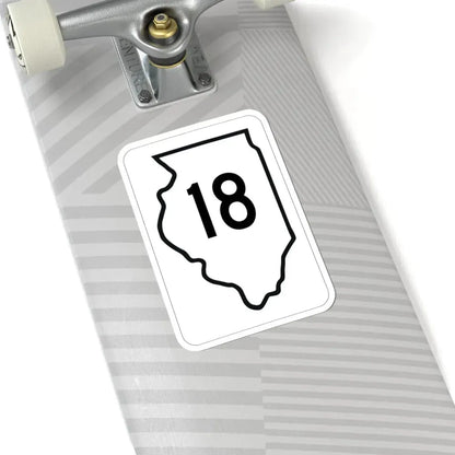 Illinois 18 1950 (Illinois) (Road Sign) STICKER Vinyl Kiss-Cut Decal - The Sticker Space