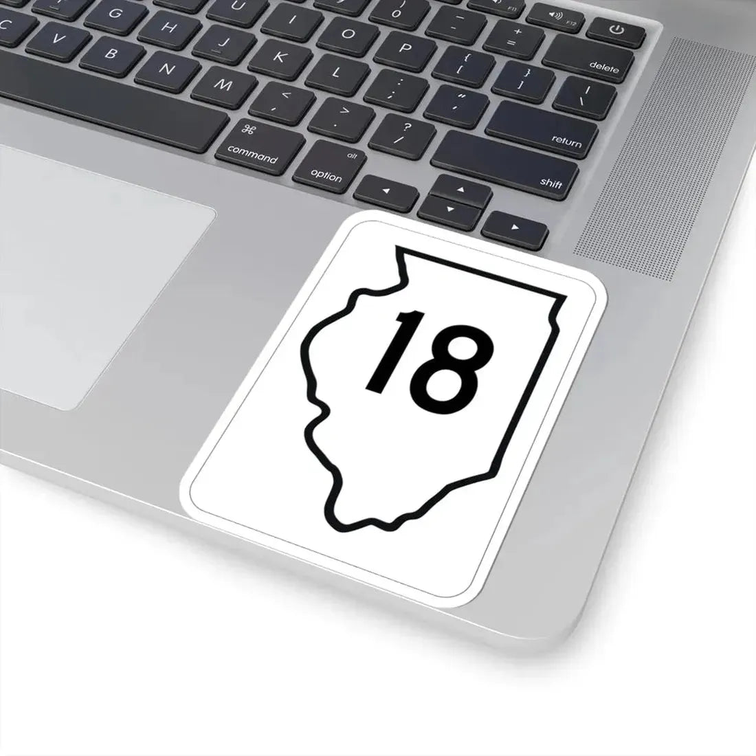 Illinois 18 1950 (Illinois) (Road Sign) STICKER Vinyl Kiss-Cut Decal - The Sticker Space