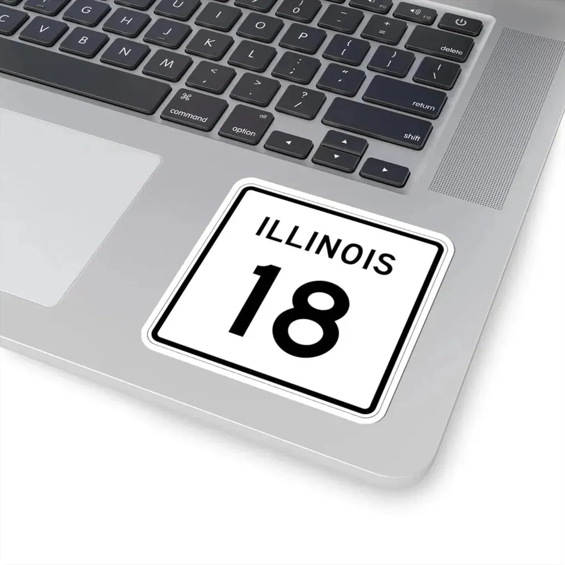 Illinois 18 (Illinois) (Road Sign) STICKER Vinyl Kiss-Cut Decal - The Sticker Space