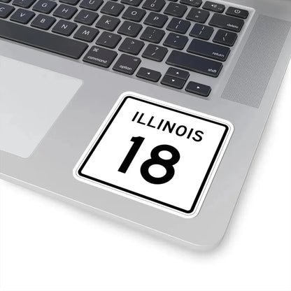 Illinois 18 (Illinois) (Road Sign) STICKER Vinyl Kiss-Cut Decal - The Sticker Space