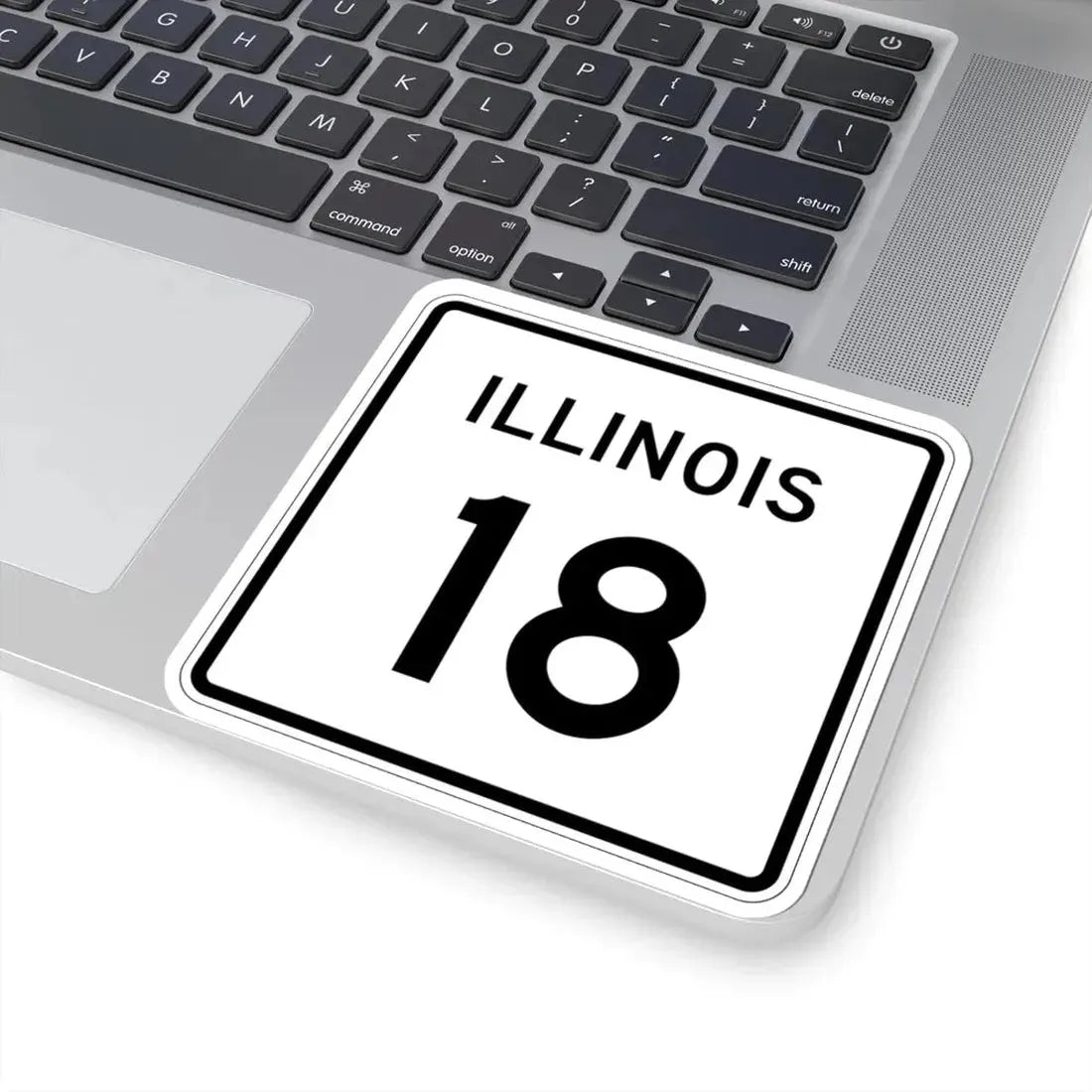 Illinois 18 (Illinois) (Road Sign) STICKER Vinyl Kiss-Cut Decal - The Sticker Space