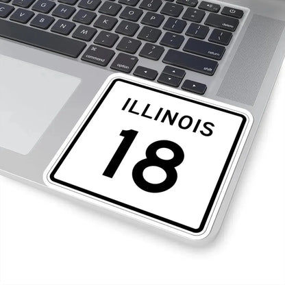 Illinois 18 (Illinois) (Road Sign) STICKER Vinyl Kiss-Cut Decal - The Sticker Space