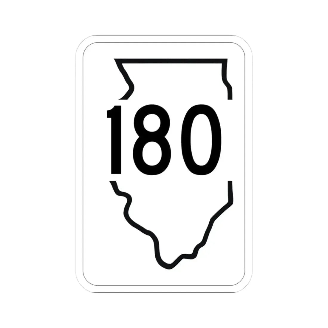 Illinois 180 1950 (Illinois) (Road Sign) STICKER Vinyl Kiss-Cut Decal 3 Inch White - The Sticker Space