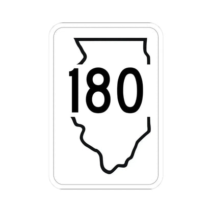 Illinois 180 1950 (Illinois) (Road Sign) STICKER Vinyl Kiss-Cut Decal 3 Inch White - The Sticker Space