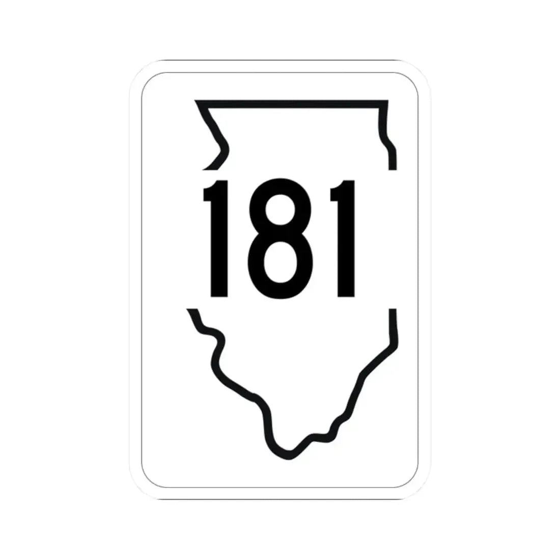 Illinois 181 1950 (Illinois) (Road Sign) STICKER Vinyl Kiss-Cut Decal 2 Inch White - The Sticker Space
