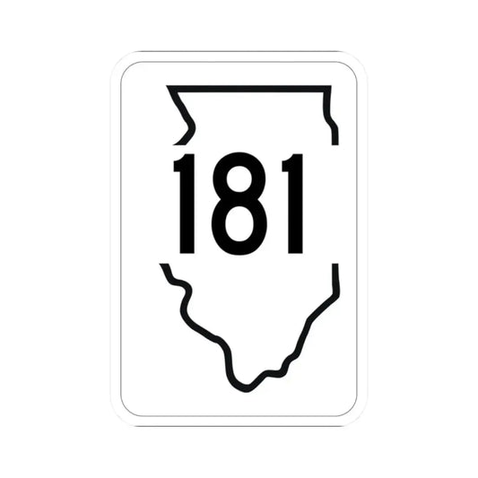 Illinois 181 1950 (Illinois) (Road Sign) STICKER Vinyl Kiss-Cut Decal 2 Inch White - The Sticker Space