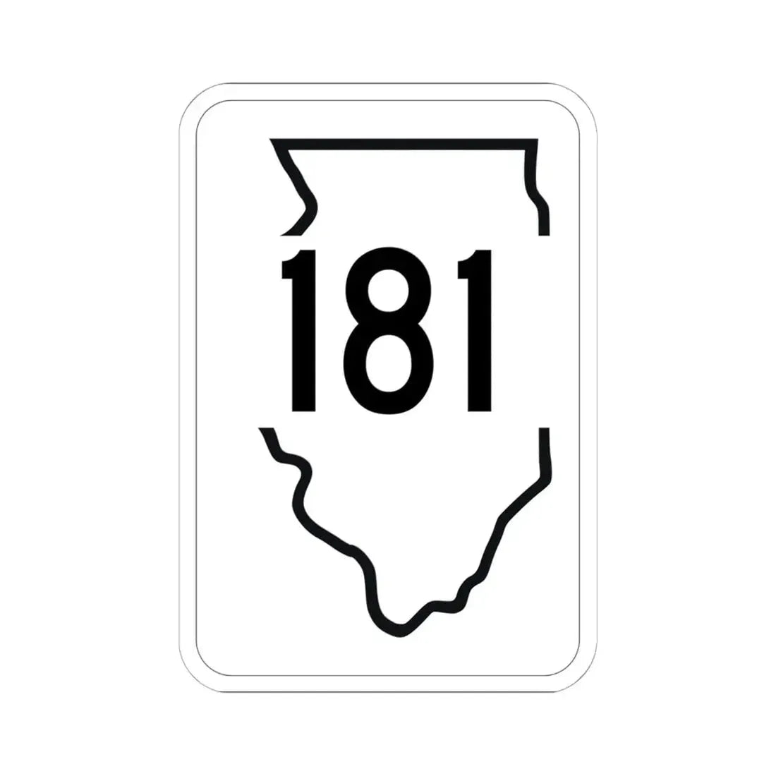 Illinois 181 1950 (Illinois) (Road Sign) STICKER Vinyl Kiss-Cut Decal 6 Inch White - The Sticker Space
