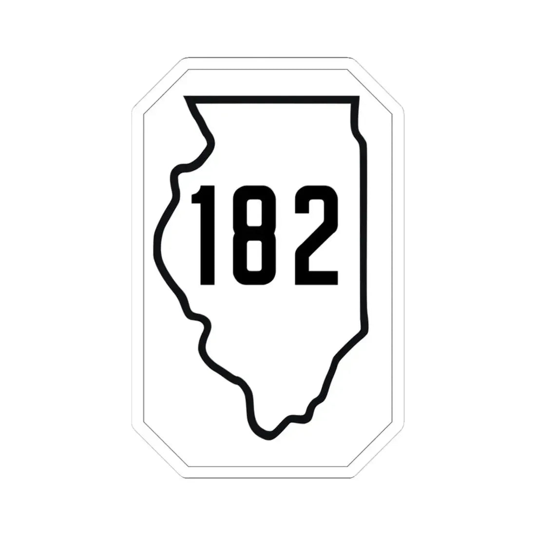 Illinois 182 1926 (Illinois) (Road Sign) STICKER Vinyl Kiss-Cut Decal 3 Inch White - The Sticker Space