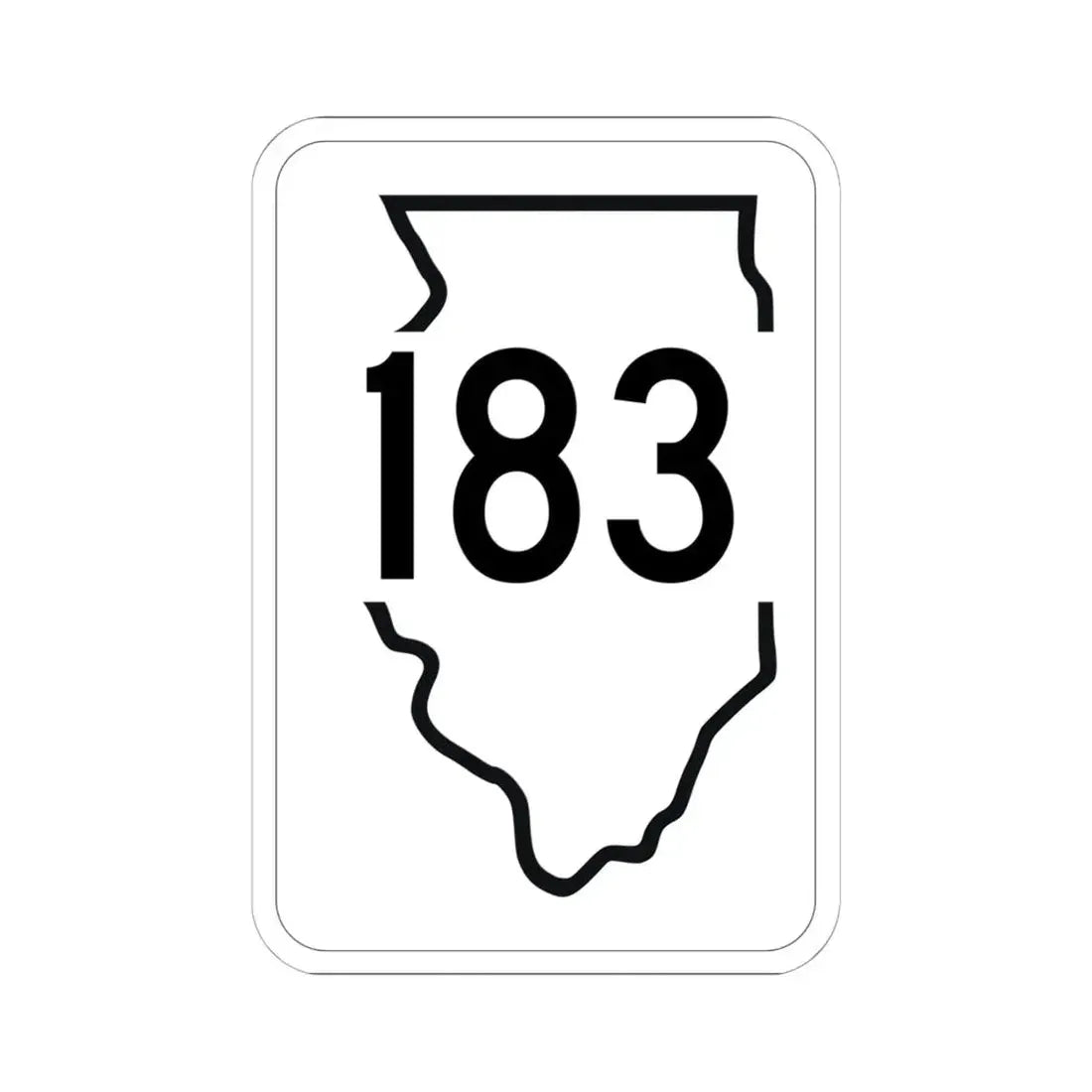 Illinois 183 1950 (Illinois) (Road Sign) STICKER Vinyl Kiss-Cut Decal 6 Inch White - The Sticker Space