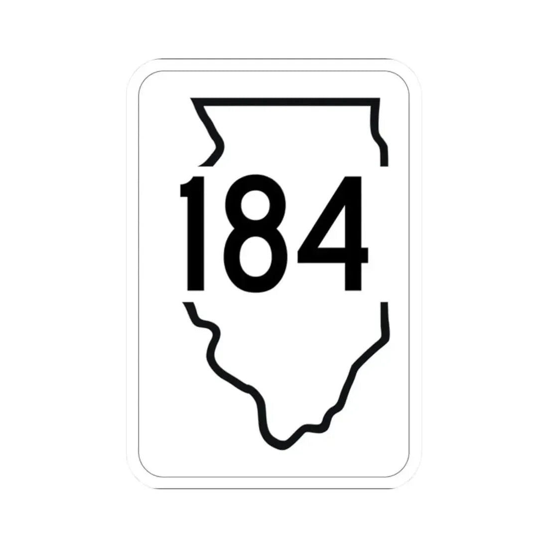 Illinois 184 1950 (Illinois) (Road Sign) STICKER Vinyl Kiss-Cut Decal 2 Inch White - The Sticker Space