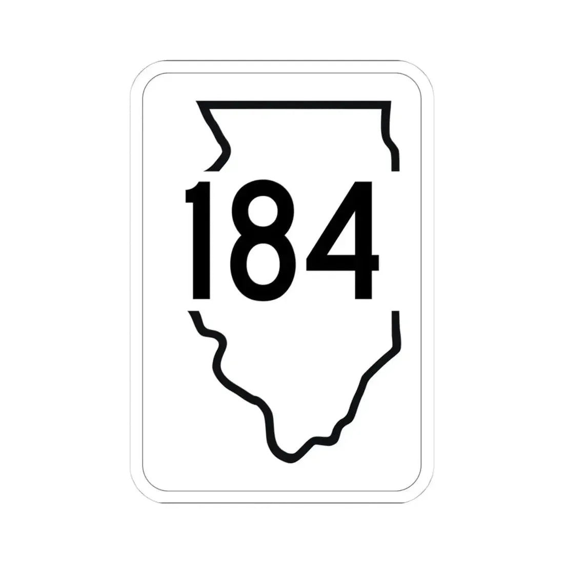 Illinois 184 1950 (Illinois) (Road Sign) STICKER Vinyl Kiss-Cut Decal 4 Inch White - The Sticker Space