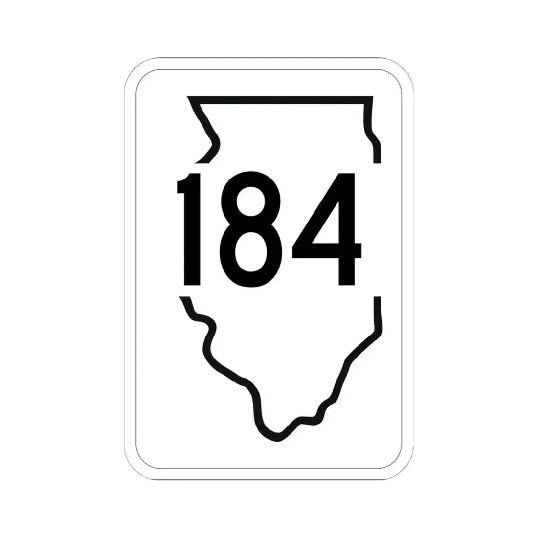 Illinois 184 1950 (Illinois) (Road Sign) STICKER Vinyl Kiss-Cut Decal 6 Inch White - The Sticker Space