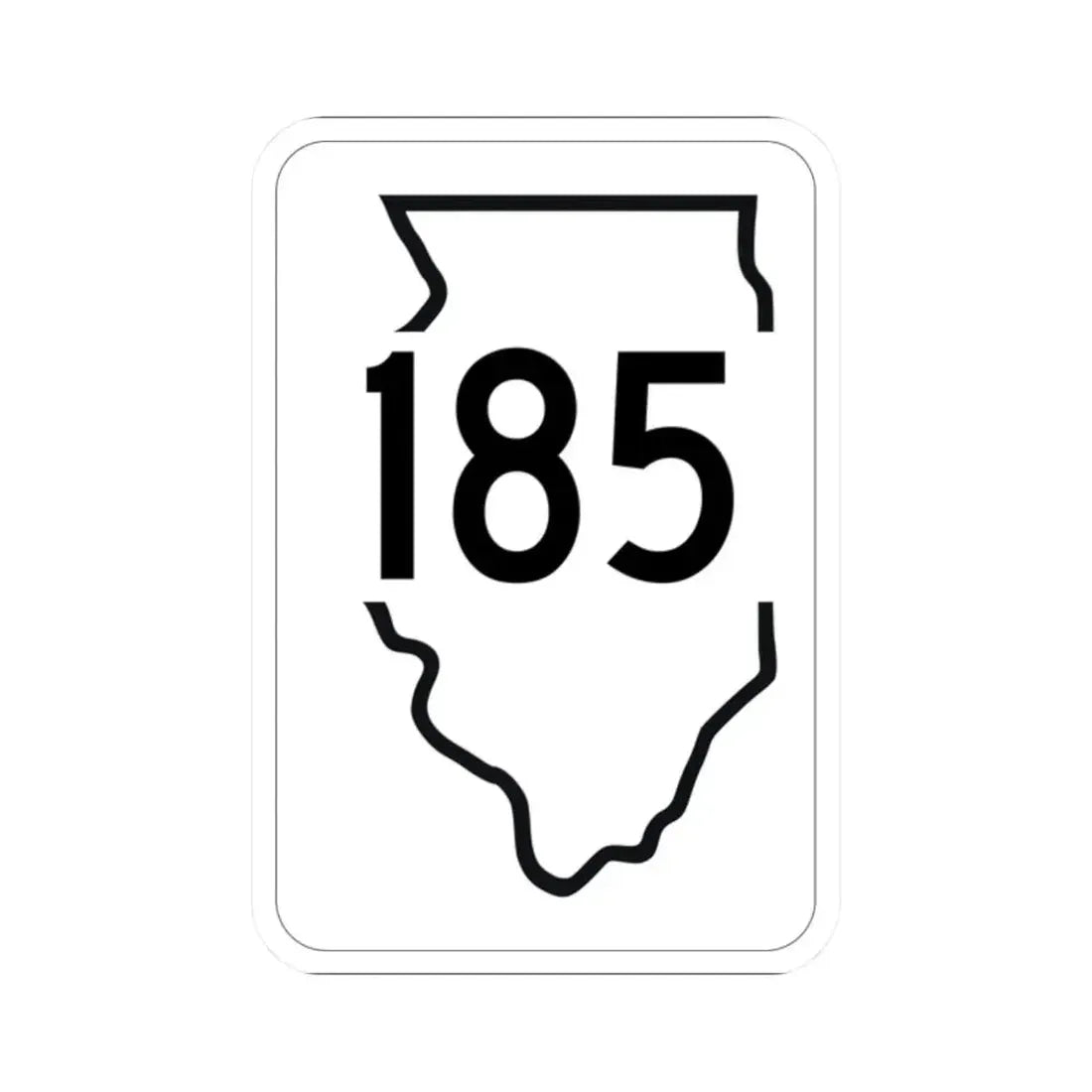 Illinois 185 1950 (Illinois) (Road Sign) STICKER Vinyl Kiss-Cut Decal 2 Inch White - The Sticker Space