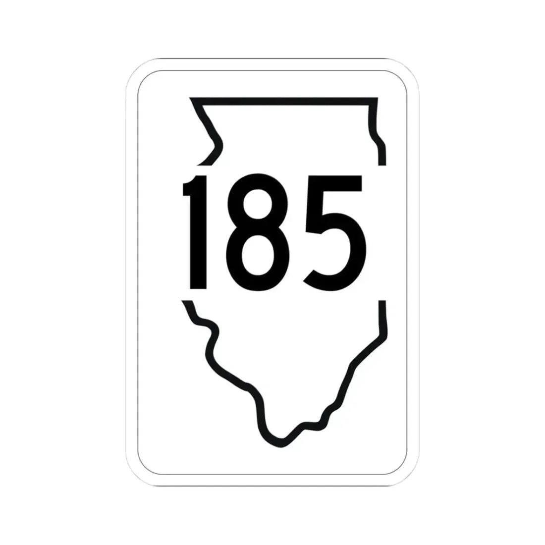 Illinois 185 1950 (Illinois) (Road Sign) STICKER Vinyl Kiss-Cut Decal 3 Inch White - The Sticker Space