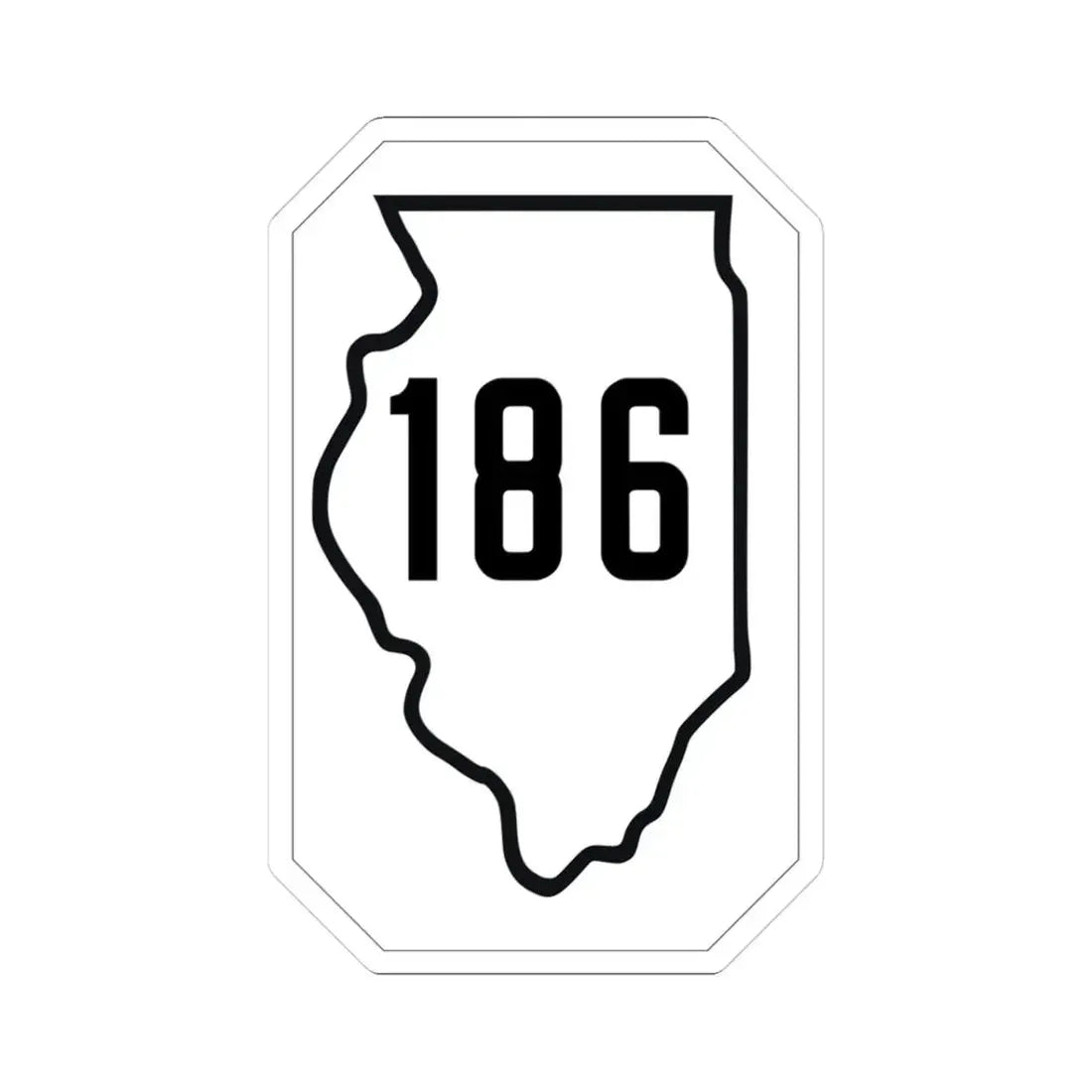 Illinois 186 1926 (Illinois) (Road Sign) STICKER Vinyl Kiss-Cut Decal 3 Inch White - The Sticker Space
