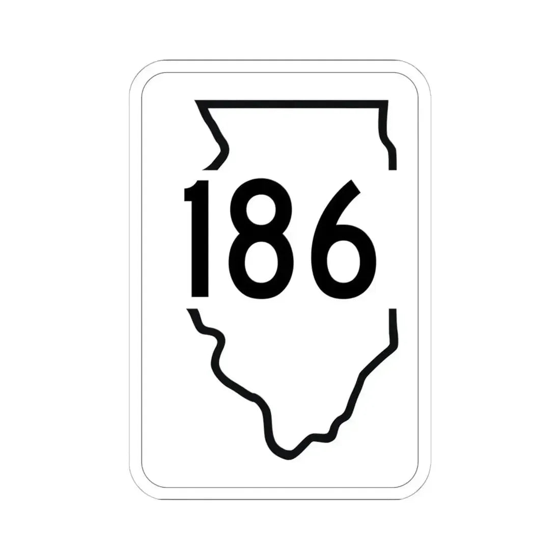 Illinois 186 1950 (Illinois) (Road Sign) STICKER Vinyl Kiss-Cut Decal 6 Inch White - The Sticker Space