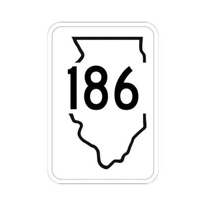 Illinois 186 1950 (Illinois) (Road Sign) STICKER Vinyl Kiss-Cut Decal 6 Inch White - The Sticker Space