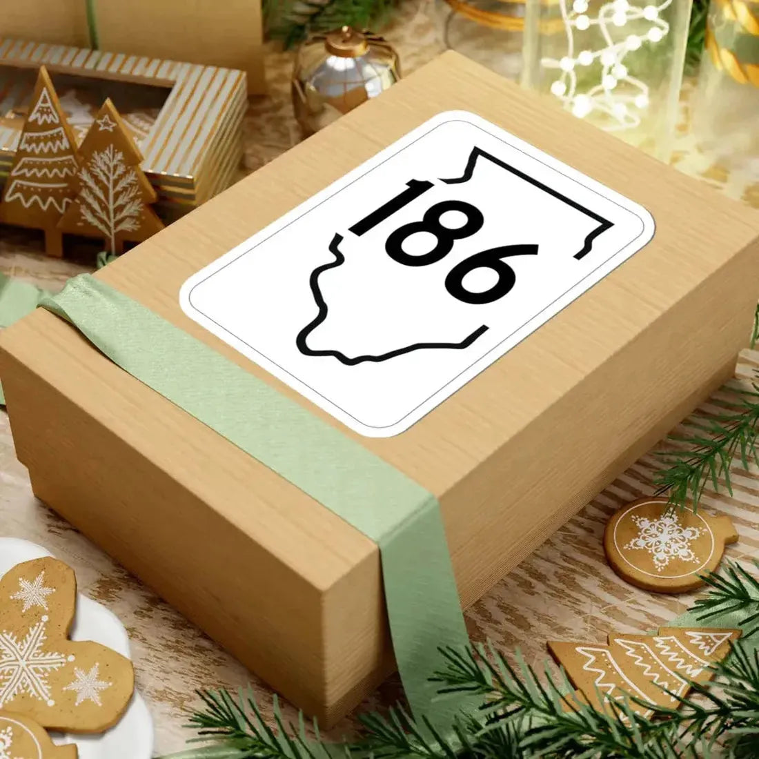 Illinois 186 1950 (Illinois) (Road Sign) STICKER Vinyl Kiss-Cut Decal - The Sticker Space