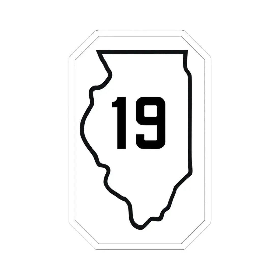Illinois 19 1926 (Illinois) (Road Sign) STICKER Vinyl Kiss-Cut Decal 3 Inch White - The Sticker Space