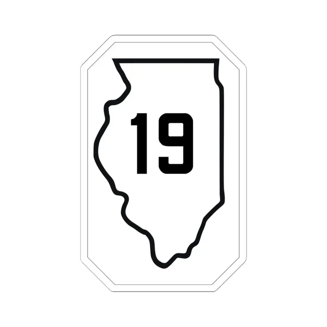 Illinois 19 1926 (Illinois) (Road Sign) STICKER Vinyl Kiss-Cut Decal 6 Inch White - The Sticker Space