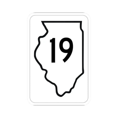 Illinois 19 1950 (Illinois) (Road Sign) STICKER Vinyl Kiss-Cut Decal 2 Inch White - The Sticker Space