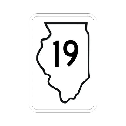 Illinois 19 1950 (Illinois) (Road Sign) STICKER Vinyl Kiss-Cut Decal 3 Inch White - The Sticker Space