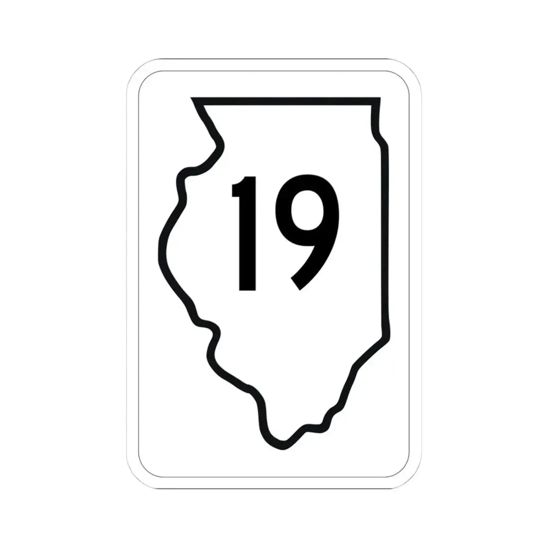 Illinois 19 1950 (Illinois) (Road Sign) STICKER Vinyl Kiss-Cut Decal 4 Inch White - The Sticker Space